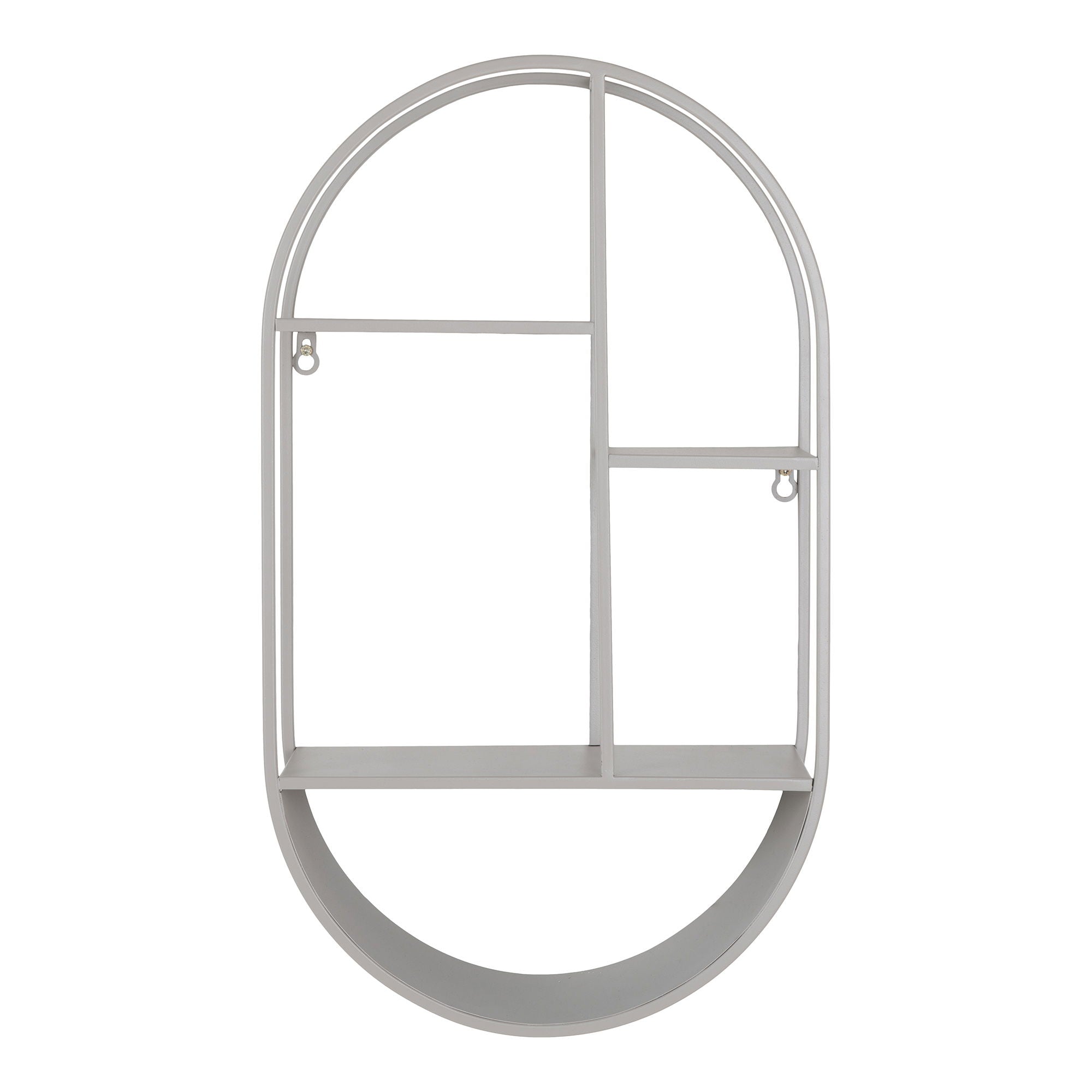 Feira – Wandregal, oval, Stahl, grau, 35 × 15 × 60 cm
